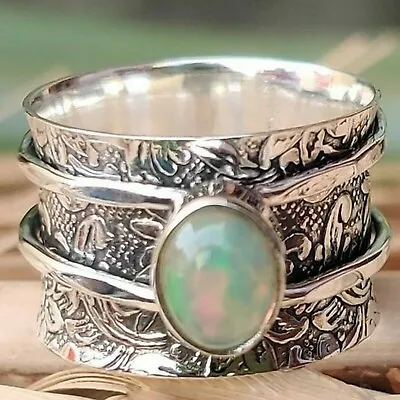 Opal Spinner Ring 925 Sterling Silver Ring Meditation Ring All Size PL-321 • $11.56