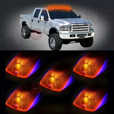 5x Top Amber Cab Roof Marker Running Lamps+5x 12v T10 8smd Led Lights For Chevy • $10.20