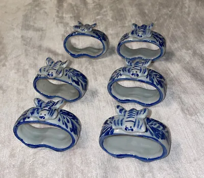 £14 • Buy Napkin Ring/holders Blue & White Butterfly 