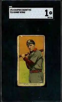 1914 T213 Coupon Cigs. Bobby Byrne SGC 1 • $77