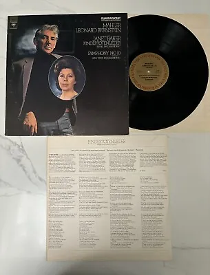 LEONARD BERNSTEIN Mahler Kindertotenlieder Symphony 10 1975 Mint Quadraphonic LP • $49.99