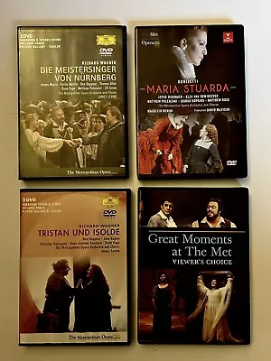 4 METROPOLITAN OPERA DVDs -Maria Stuarda -Tristan Und Isolde -Great Moments -Etc • $26