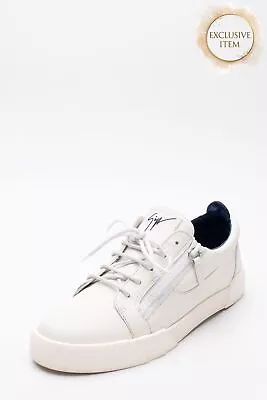 RRP€560 GIUSEPPE ZANOTTI Leather Sneakers US10 UK9 EU43 Logo Flat Made In Italy • $11.83