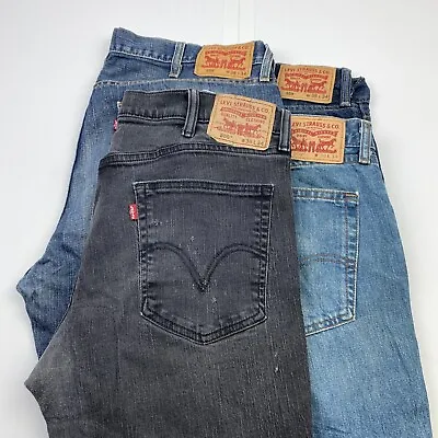 Lot Of 4 Levi's 559 Relaxed Straight Blue/Gray Jeans Men's Size 38x34 • $47.70