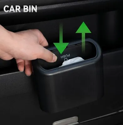 Simple Mini Car Garbage Trash Can | Press Type Hanging Garbage Bin Disposal • $9.99