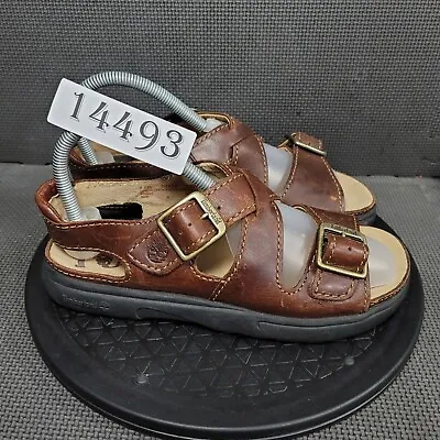 Timberland Pioneer Leather Sandals Mens Sz 7.5 Brown Strappy • $19.50