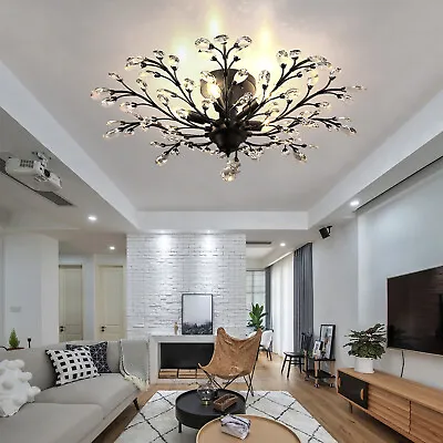 5-Lights Crystal Chandelier Light Branches Ceiling Pendant Lamp Vintage Fixture  • $73.15