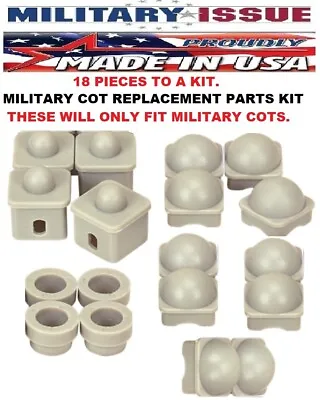 18PC Military Cot Parts Nipple Spacers Caps Replacement Kit Aluminum Cot Part • $29.98