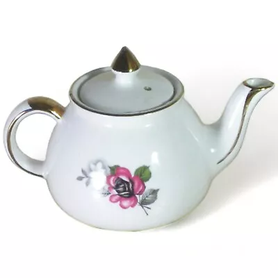 Rose Teapot Gibson's Staffordshire England Teapot Design Gold Trim Vintage  • $14.95