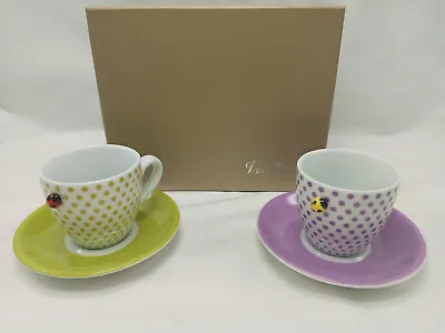 Verdici Design Lime Purple Lady Bug Tea Cups NIB • $20