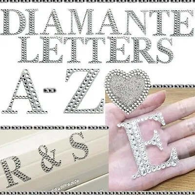 3D Self Adhesive Diamante Letter Stickers LARGE 5cm Craft A-Z Alphabet Stick On • £1.98