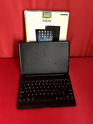 ZAGG Folio Backlit Tablet Bluetooth Keyboard Case BLACK For IPad Air ZaggKeys  • $10