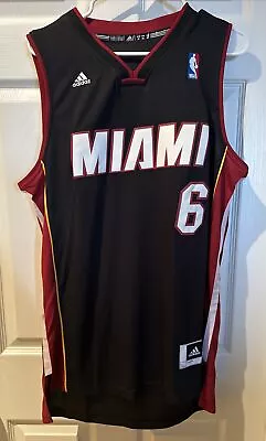 Lebron James #6 Miami Heat Adidas NBA Sewn Swingman Jersey Size Medium +2 NEW • $59.94