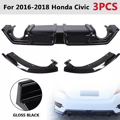 3pcs Rear Bumper Lip Diffuser Mugen RR Style For 2016-2011 Honda Civic 4 Dr • $108.99