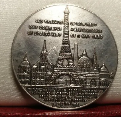 1889 42mm French MEDAL EIFFEL TOWER TALLEST VISIT OBELISK PYRAMID Washington DC • £52.25