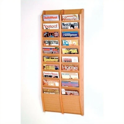 $207.75 • Buy Wooden Mallet 20 Pocket Wall Mount Magazine Rack In Light Oak
