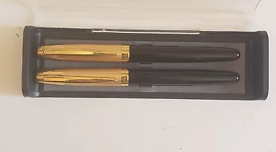 2 Montefiore Vtg Refillable Pen Gold/Black Monogramed   Jim Art  Dry Refils P10 • $14.90