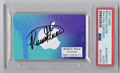 $206.69 • Buy Ronald G Wayne Apple Co Founder Signed Apple ITunes Gift Card PSA/DNA #4