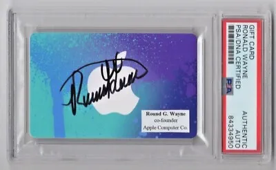 Ronald G Wayne Apple Co Founder Signed Apple ITunes Gift Card PSA/DNA #4 • $178.32