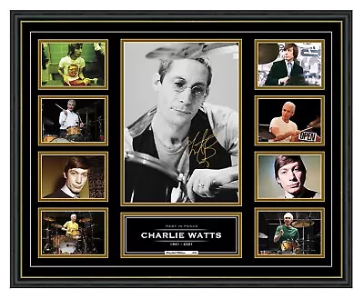 Charlie Watts Tribute The Rolling Stones Signed Poster Framed Le Memorabilia • $129.99