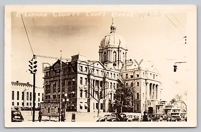 Postcard TX Waco RPPC McLennan County Court House Old Cars Deathless Days I8 • $19.97