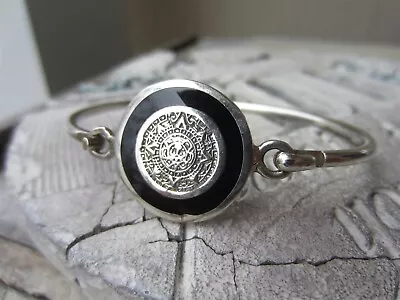 Vintage Mexico TG-69 925 Sterling Silver Mayan Aztec Sun Bracelet • $9.99