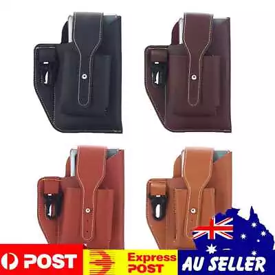 Men PU Leather Belt Bum Packs Male Phone Pouch Vintage Casual Fanny Waist Bag • $8.70