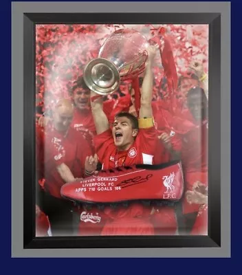 £150 • Buy Steven Gerrard Hand Signed Red Custom Made Football Boot In A Dome Frame AFTAL