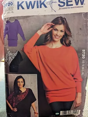 KWIK-SEW Sewing Pattern 3720  Misses Batwing Tops Heavy Paper Pattern  • $8