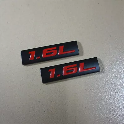 2x Black 1.6L Red Matte Metal Sticker Badge Decal Emblem 3D Sports Hatchback 4x4 • $25.29