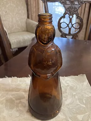 Vintage Mrs. Butterworth 10” Amber Glass Syrup Bottle Brown Glass • $8.99