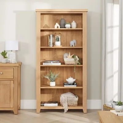 Cheshire Limed Oak Large Tall Bookcase With 4 Adjustable Shelves - Office- LR34 • £419