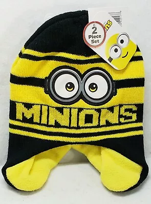 Minions Yellow And Black Beanie And Mittens Set- Toddler One Size/New • $8.40