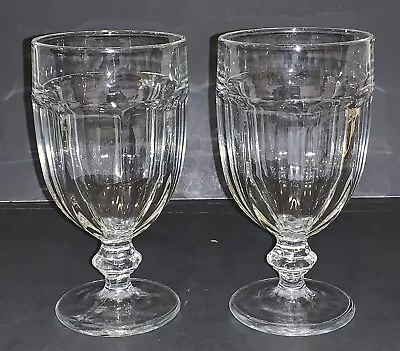 2 Vintage Libbey Duratuff GIBRALTAR Clear Glass Water Tea Wine Goblets 6-3/4  • $12.96