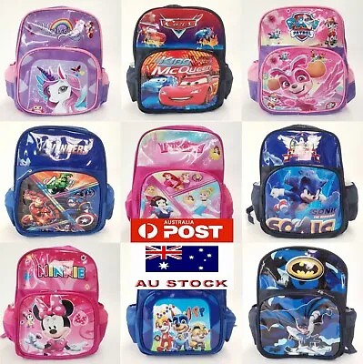 $18.50 • Buy Kids Small Backpack Paw Patrol Cars Minnie Batman Sonic Unicorn Pokemon Bag