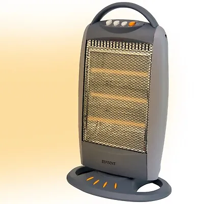 1200W Halogen Heater 3 Bar Heat Settings High Quality Resistant Base Home Office • £25.99