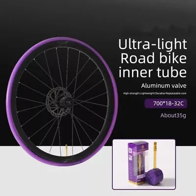 Aluminum Valve Ultralight Bike Inner Tube 700C  Road Bicycle TPU Tire 60 80mm • $13.29