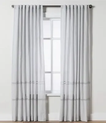 Hearth & Hand With Magnolia Lace Insert Window Curtain Panel ~ Silver Springs  • $24