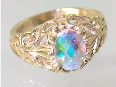 Mercury Mist Topaz Solid 10KY Or 14KY Gold Ladies Ring R113-Handmade • $569