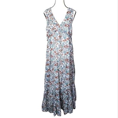 $38 • Buy Rachel Zoe Floral Boho Tiered Ruffle Prairie Style Lined Maxi Dress Size Medium
