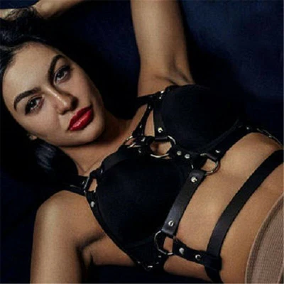 £10.34 • Buy Women  Cupless Bra Top Leather Harness Belt Body Bondage Chest Leg Strap 2020