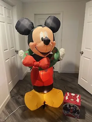 DISNEY 5 FT MICKEY MOUSE Christmas INFLATABLE LIGHTS UP BY GEMMY • $45