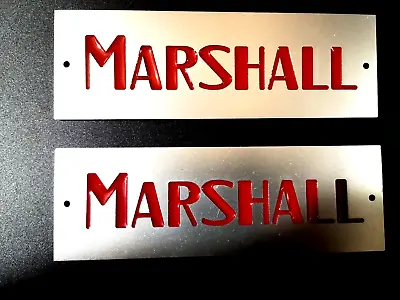 1pcs Logo CUSTOM MarsHALL OLD Plastic Amp Guitars Silver RED 152 Mm =6 Inch • $10.99