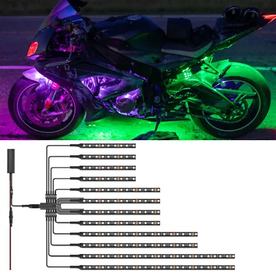 For S1000RR S1000R F650S 12pcs Motorcycle RGB LED Neon Under Glow Light Strip • $39.19