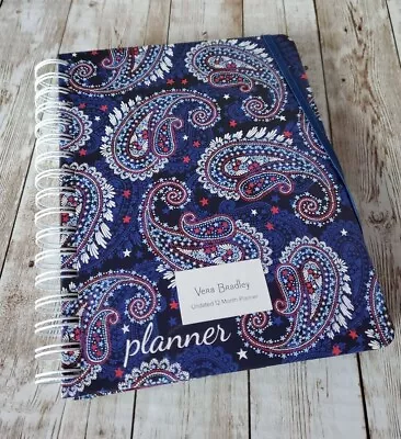 Vera Bradley Fireworks Blue Paisley 12 Undated Month Planner Pocket Sticker Page • $9.99