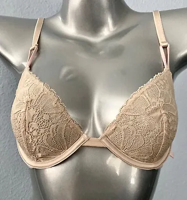 Victorias Secret New Sexy Underwire Unlined Lace Champange Demi Bra • $22.99