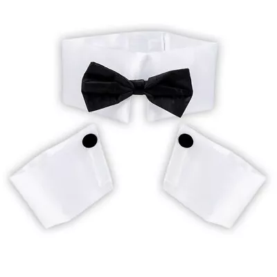 Male Stripper / Waiter In The Buff Collar & Cuffs Fancy Dress Set - Fun Item New • £3.99