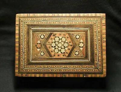 Damascus Micro Mosaic Wood Box Old / Vintage 1930-1950 Great Inlay Marquetry • $65