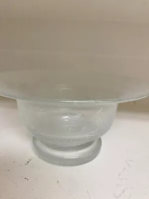  Bowl Art Glass Clear Bubbles Bowl By Murano Clear  • $10