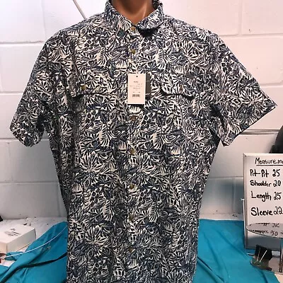 NEW Eddie Bauer Mountain Shirt Button Up Floral Print Fishing Shirt 3XLT • $49.99